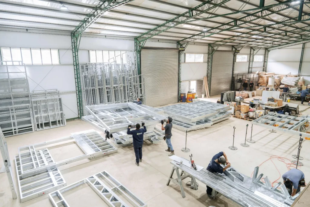 Armado de paneles de Steel Frame en fábrica